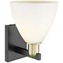 2_Bristol 11" High Black Antique Brass Sconce w/ Matte White Shade more views