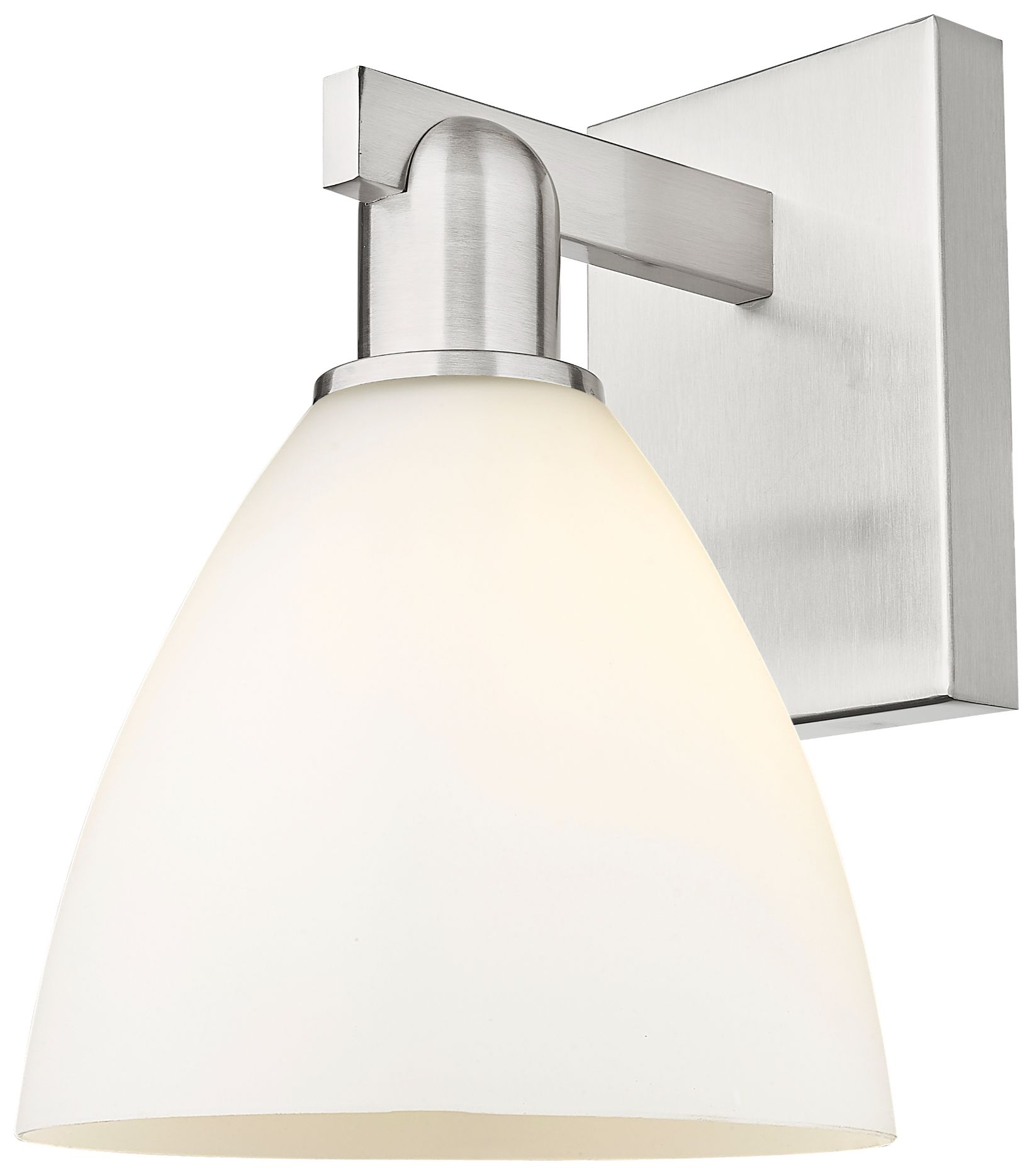 Bristol 11" High Brushed Satin Nickel Sconce w/ Matte White Shade