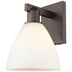 Bristol 11" High Oil Rubbed Bronze Sconce w/ Matte White Shade
