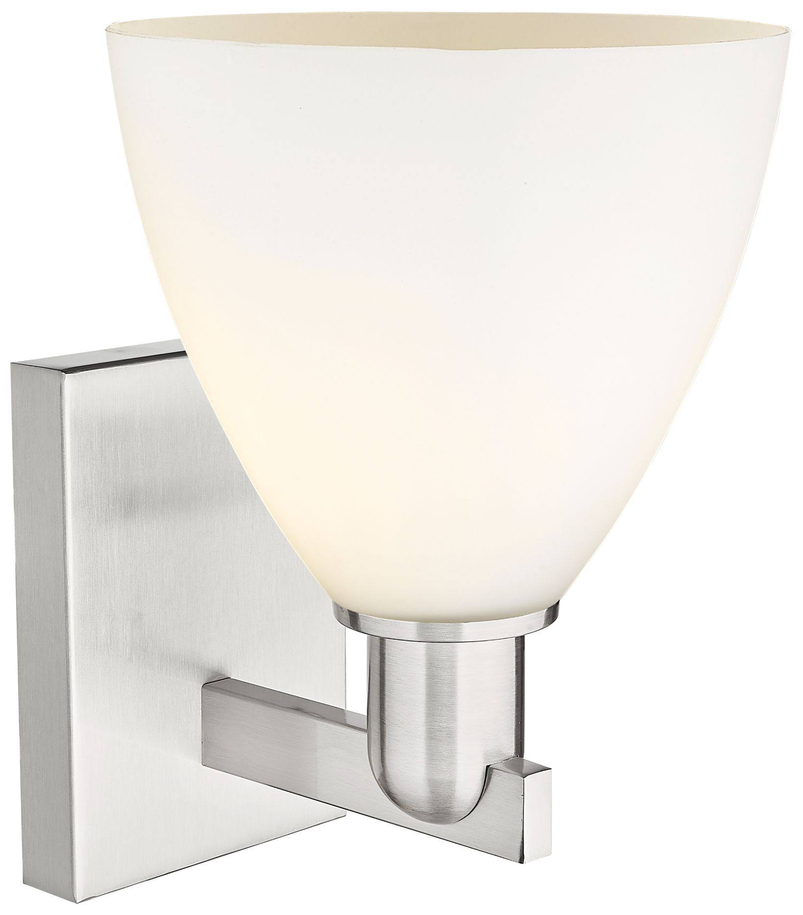 Image 2 Bristol 11" High Brushed Satin Nickel Sconce w/ Matte White Shade more views