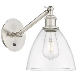 Bristol 12 1/4" High Brushed Satin Nickel LED Wall Sconce