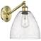 Bristol 12" High Antique Brass Adjustable Sconce with Seedy Shade