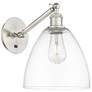 1_Bristol 12" High Brushed Satin Nickel Adjustable Sconce with Clear Shade