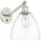 Bristol 12" High Brushed Satin Nickel Adjustable Sconce with Clear Shade