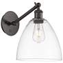 1_Bristol 12" High Oil Rubbed Bronze Adjustable Sconce with Clear Shade