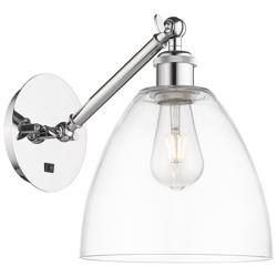 Bristol 12" High Polished Chrome Adjustable Sconce with Clear Shade
