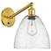 Bristol 12" High Satin Gold Adjustable Sconce with Seedy Shade