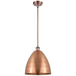 Bristol 12" Wide Antique Copper LED Stem Hung Mini Pendant