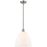 Bristol 12" Wide Brushed Satin Nickel and White Mini Pendant