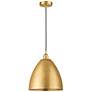 Bristol 12" Wide Satin Gold Dome Mini Pendant