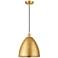 Bristol 12" Wide Satin Gold Dome Mini Pendant