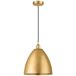 Bristol 12" Wide Satin Gold Dome Mini Pendant