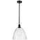 Bristol 12"W Oil-Rubbed Bronze Mini Pendant w/ Seedy Glass