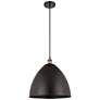 Bristol 16" Wide Black Antique Brass LED Pendant Light