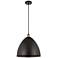 Bristol 16" Wide Black Antique Brass LED Pendant Light