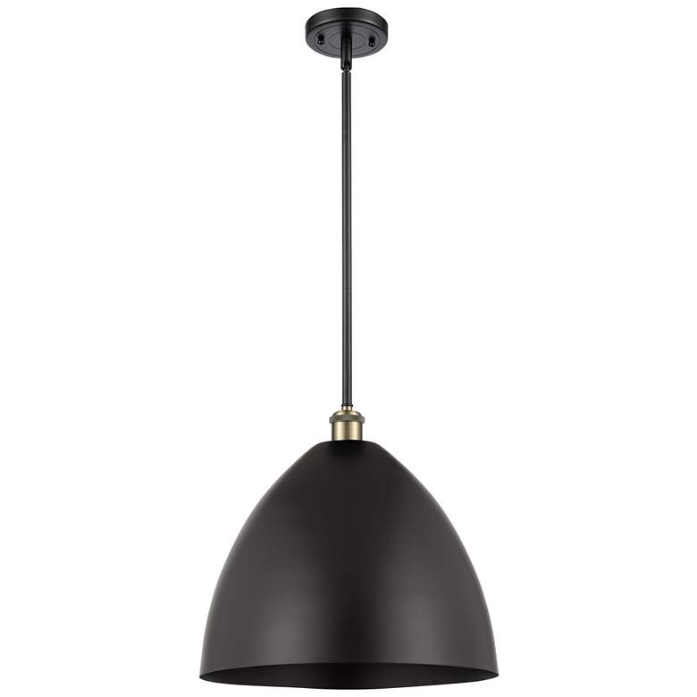 Image 1 Bristol 16" Wide Black Antique Brass LED Pendant Light