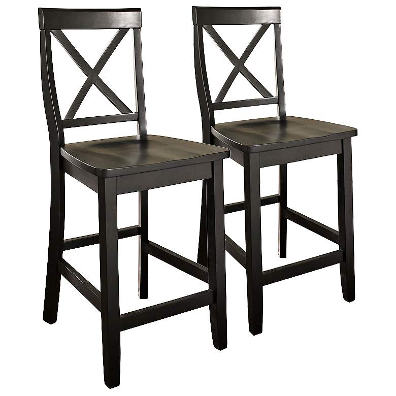 Image 1 Bristol 24" Black Armless Counter Stools Set of 2
