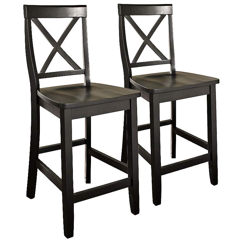 Image 1 Bristol 24 inch Black Armless Counter Stools Set of 2