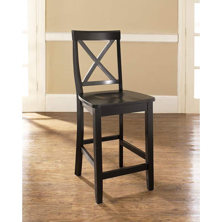 Image 3 Bristol 24" Black Armless Counter Stools Set of 2 more views