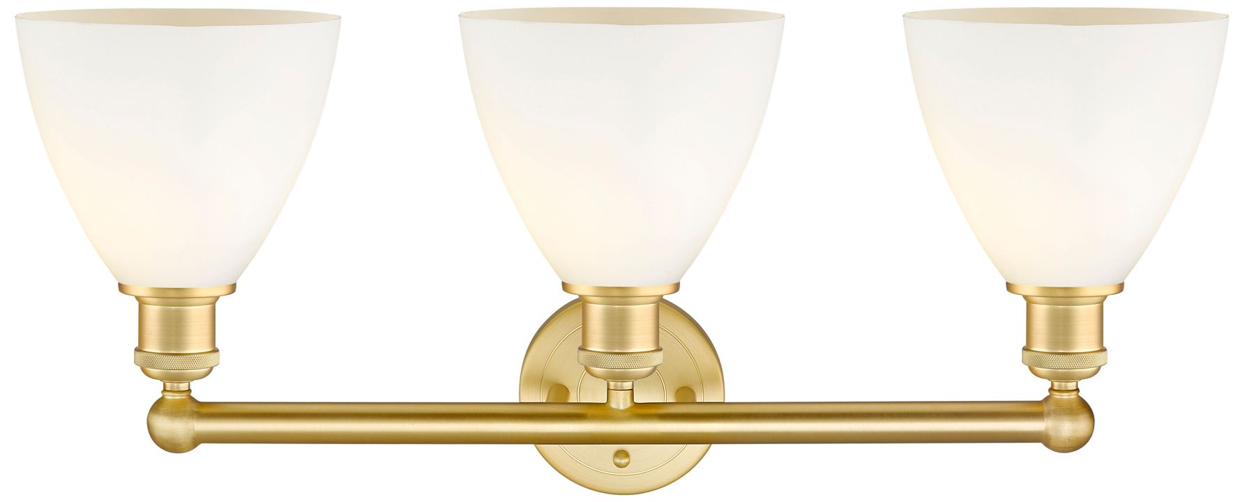 Image 2 Bristol 25 1/2" Wide Gold and White Glass 3-Light Bath Light more views