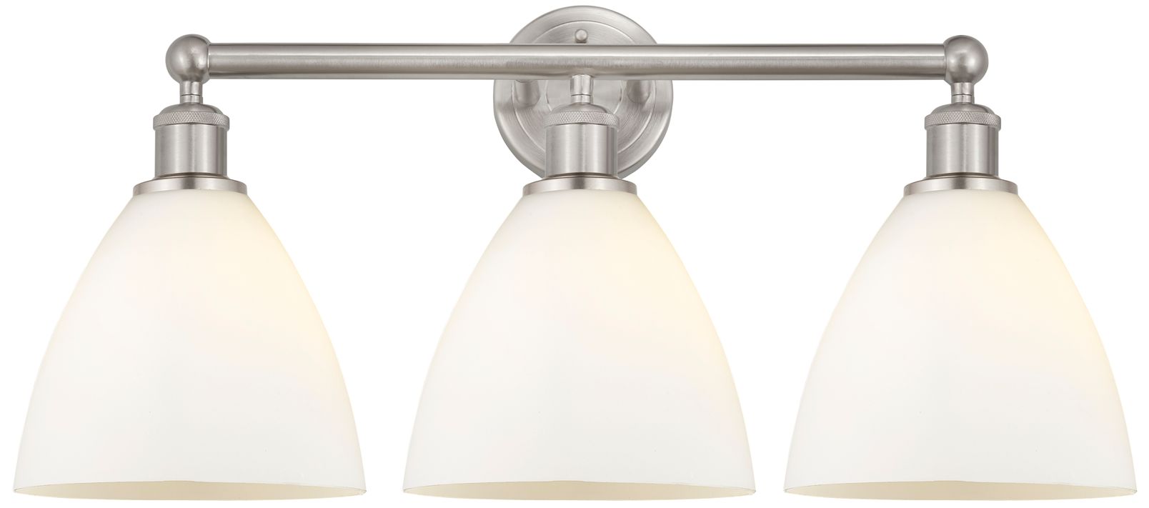 Bristol 25 1/2"W Nickel 3-Light Bath Light w/ White Glass