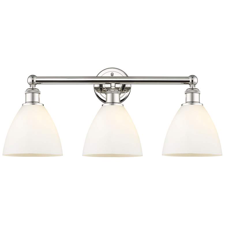 Image 1 Bristol 25 1/2"W Polished Nickel White 3-Light Bath Light