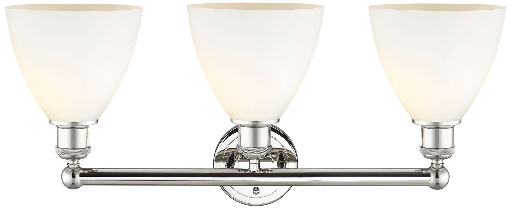 Image 2 Bristol 25 1/2"W Polished Nickel White 3-Light Bath Light more views