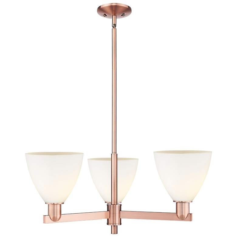 Image 1 Bristol 29" Wide 3-Light Antique Copper Chandelier w/ Matte White Shade