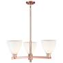 1_Bristol 29" Wide 3-Light Antique Copper Chandelier w/ Matte White Shade