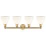 2_Bristol 34 1/2" Wide Brass 4-Light Bath Light w/ White Glass more views