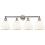 1_Bristol 34 1/2"W Nickel 4-Light Bath Light with White Shade