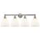 Bristol 34 1/2"W Nickel 4-Light Bath Light with White Shade