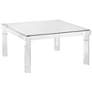 Bristol 36" Square Clear Acrylic and Glass Modern Coffee Table in scene