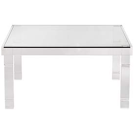 Image5 of Bristol 36" Square Clear Acrylic and Glass Modern Coffee Table more views