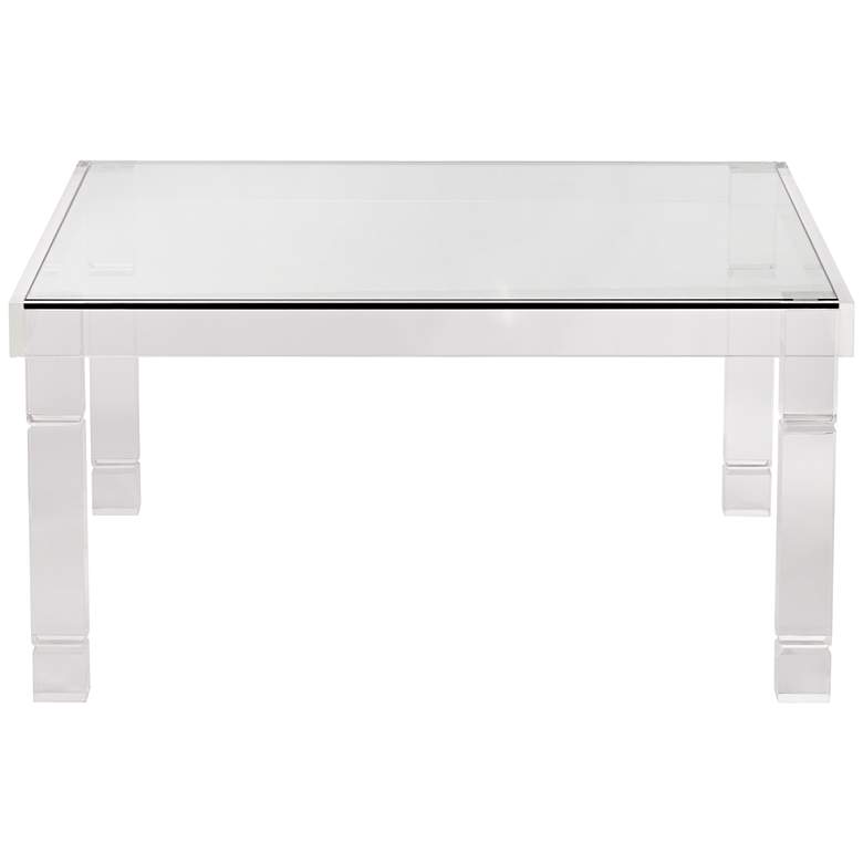 Image 5 Bristol 36 inch Square Clear Acrylic and Glass Modern Coffee Table more views