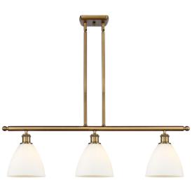 Bristol 36"W Brass w/ White Glass 3-Light LED Island Pendant Bristol 36"W Brass w/ White Glass 3-Light LED Island Pendant