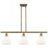 Bristol 36"W Brass w/ White Glass 3-Light LED Island Pendant