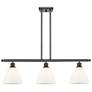 Bristol 36"W Bronze and White Glass 3-Light LED Island Pendant