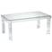 Bristol 42" Wide Acrylic and Glass Rectangular Modern Coffee Table