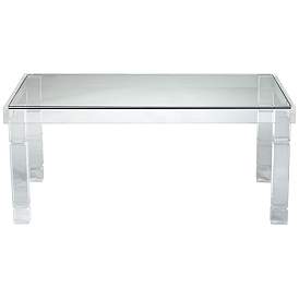 Image4 of Bristol 42" Wide Acrylic and Glass Rectangular Modern Coffee Table more views
