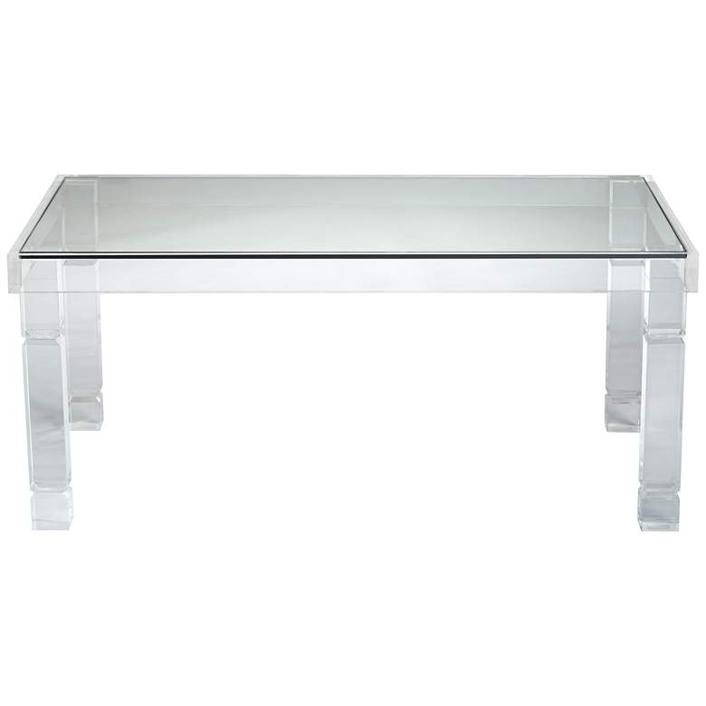 Image 4 Bristol 42" Wide Acrylic and Glass Rectangular Modern Coffee Table more views