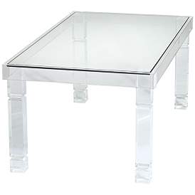 Image5 of Bristol 42" Wide Acrylic and Glass Rectangular Modern Coffee Table more views