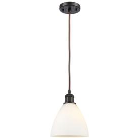 Bristol 7 1/2" Wide Bronze and White Glass Mini Pendant Bristol 7 1/2" Wide Bronze and White Glass Mini Pendant