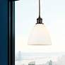 2_Bristol 7 1/2" Wide Bronze and White Glass Mini Pendant more views