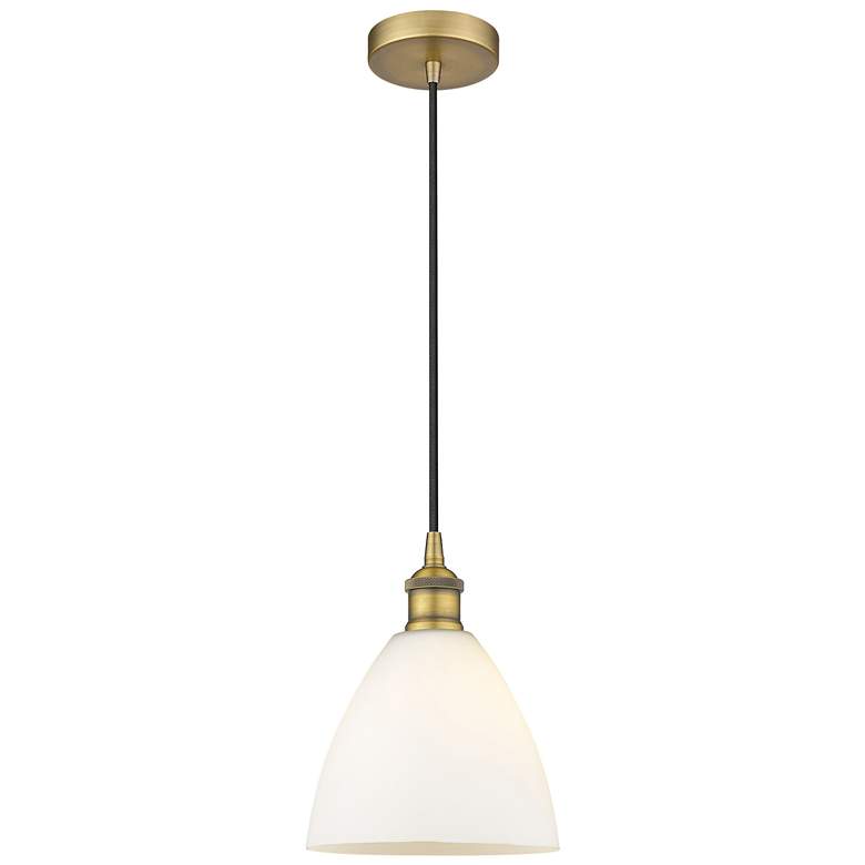 Image 1 Bristol 7 1/2" Wide Brushed Brass Cord Hung Mini Pendant