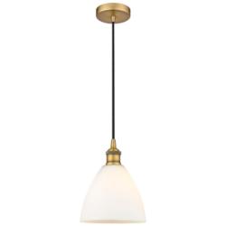 Bristol 7 1/2" Wide Brushed Brass Cord Hung Mini Pendant