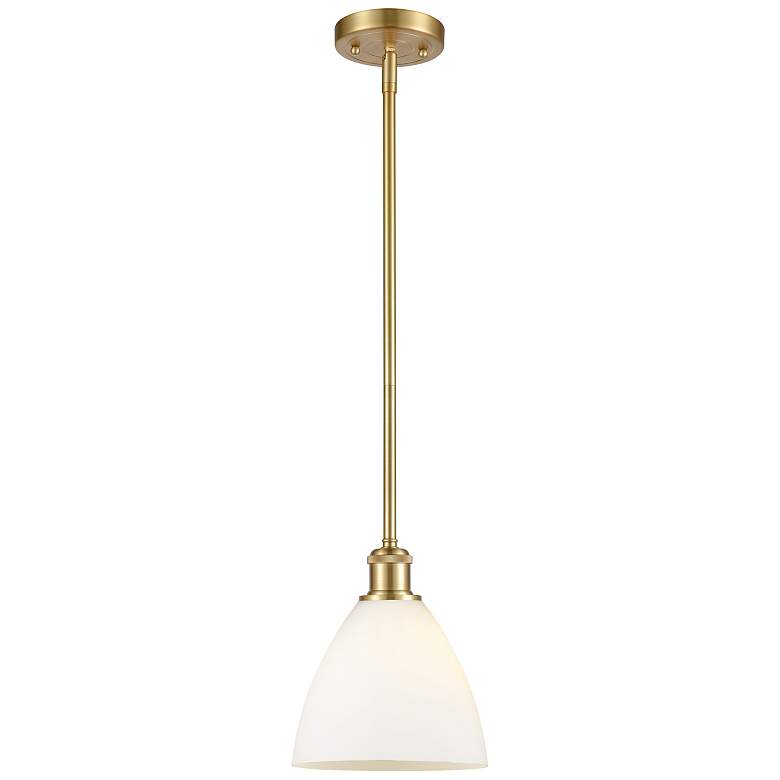 Image 1 Bristol 7 1/2" Wide Satin Gold LED Mini Pendant