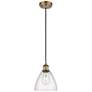 1_Bristol 7 1/2"W Brushed Brass Mini Pendant w/ Seedy Glass
