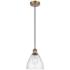 Bristol 7 1/2"W Brushed Brass Mini Pendant w/ Seedy Glass