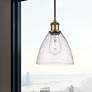 2_Bristol 7 1/2"W Brushed Brass Mini Pendant w/ Seedy Glass more views